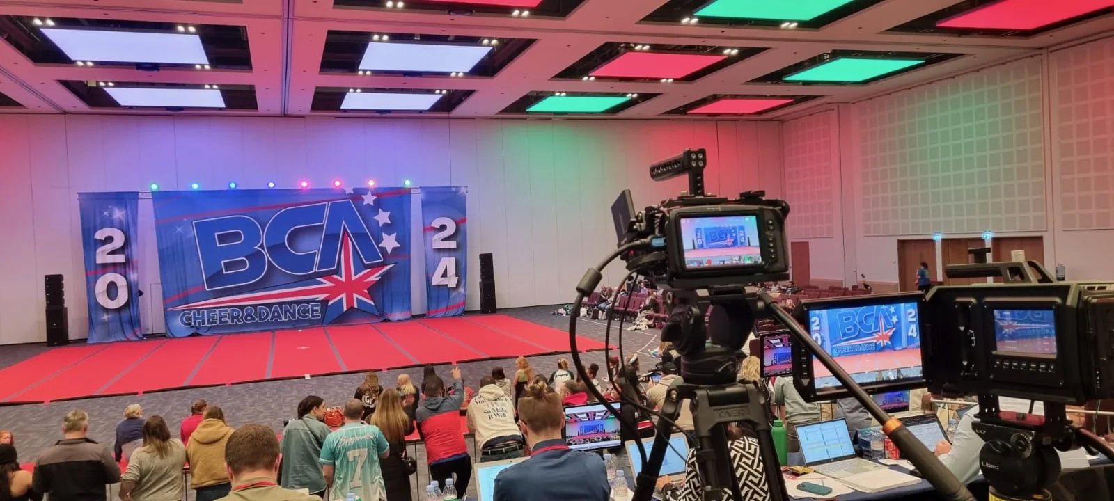 Multi-camera live streaming production for a British Cheerleading Association championship