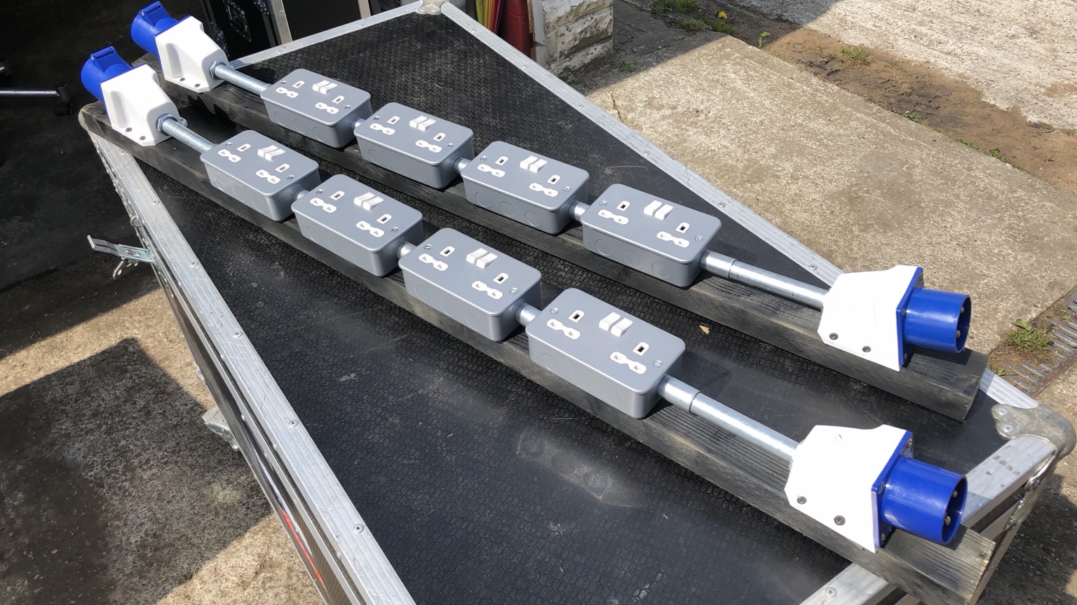 Temporary event power distribution equipment prepared by UKSS Live
